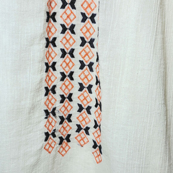 Joie Embroidered Boho Peasant Top Long Sleeve Lightweight Ivory Cream Cotton M - Picture 7 of 16